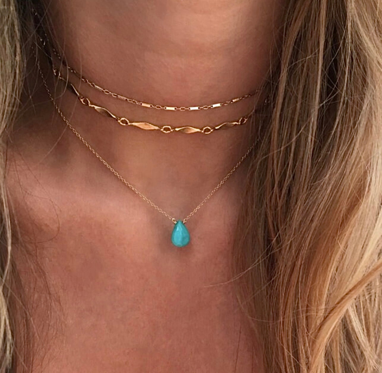 Turquoise Raindrop Choker