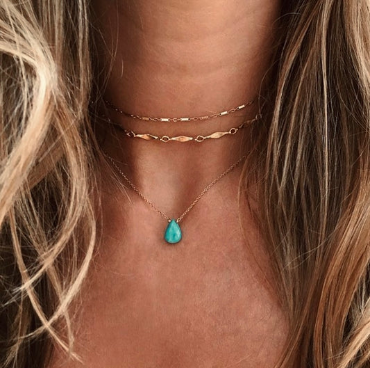 Turquoise Raindrop Choker