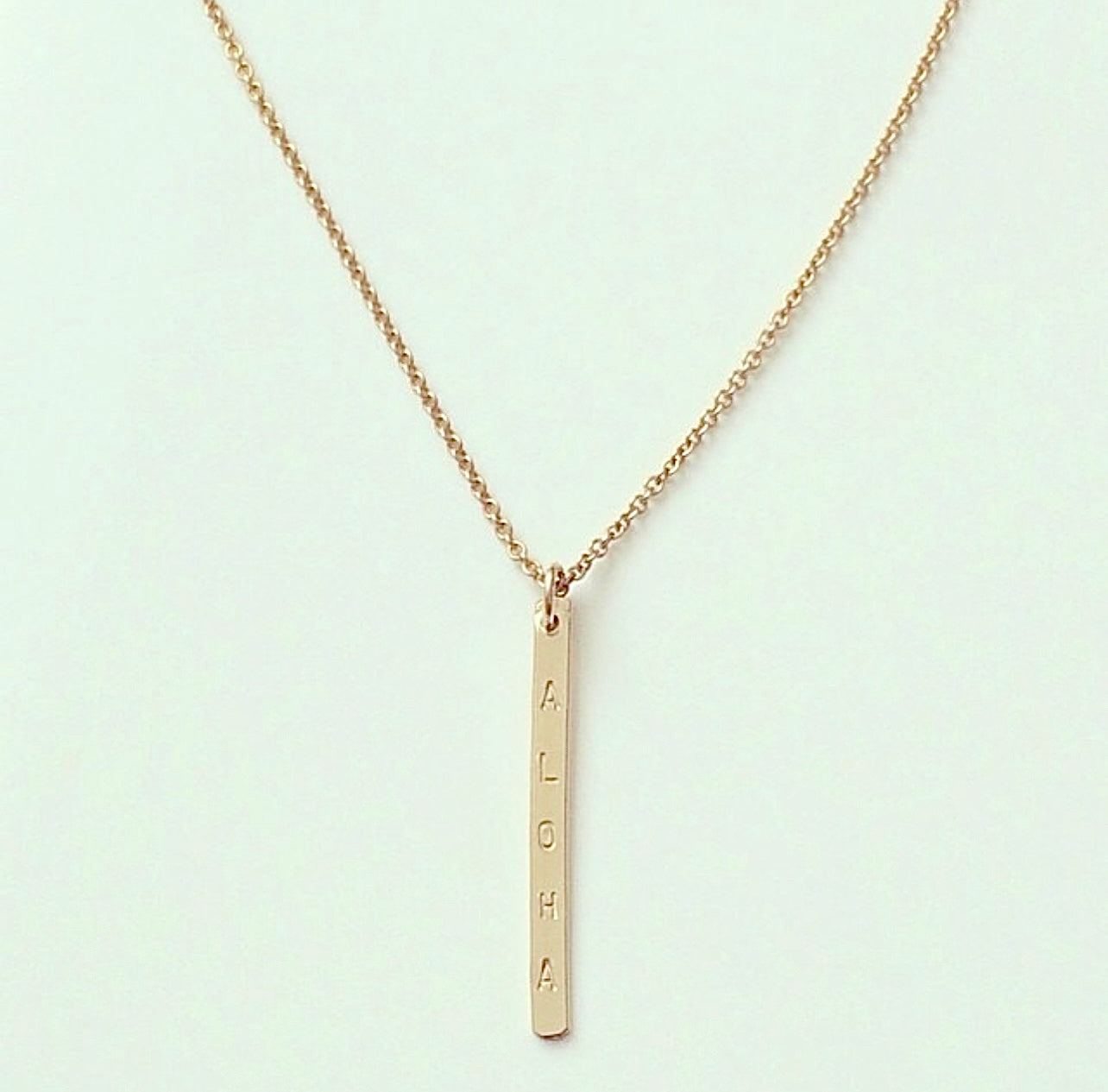 Personalized Thin Hanging Bar(s) Necklace