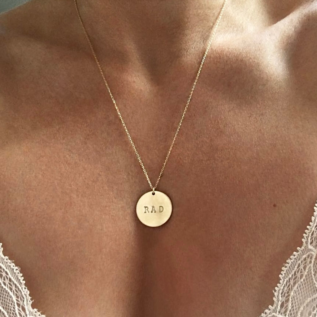 Personalized Large Coin Necklace