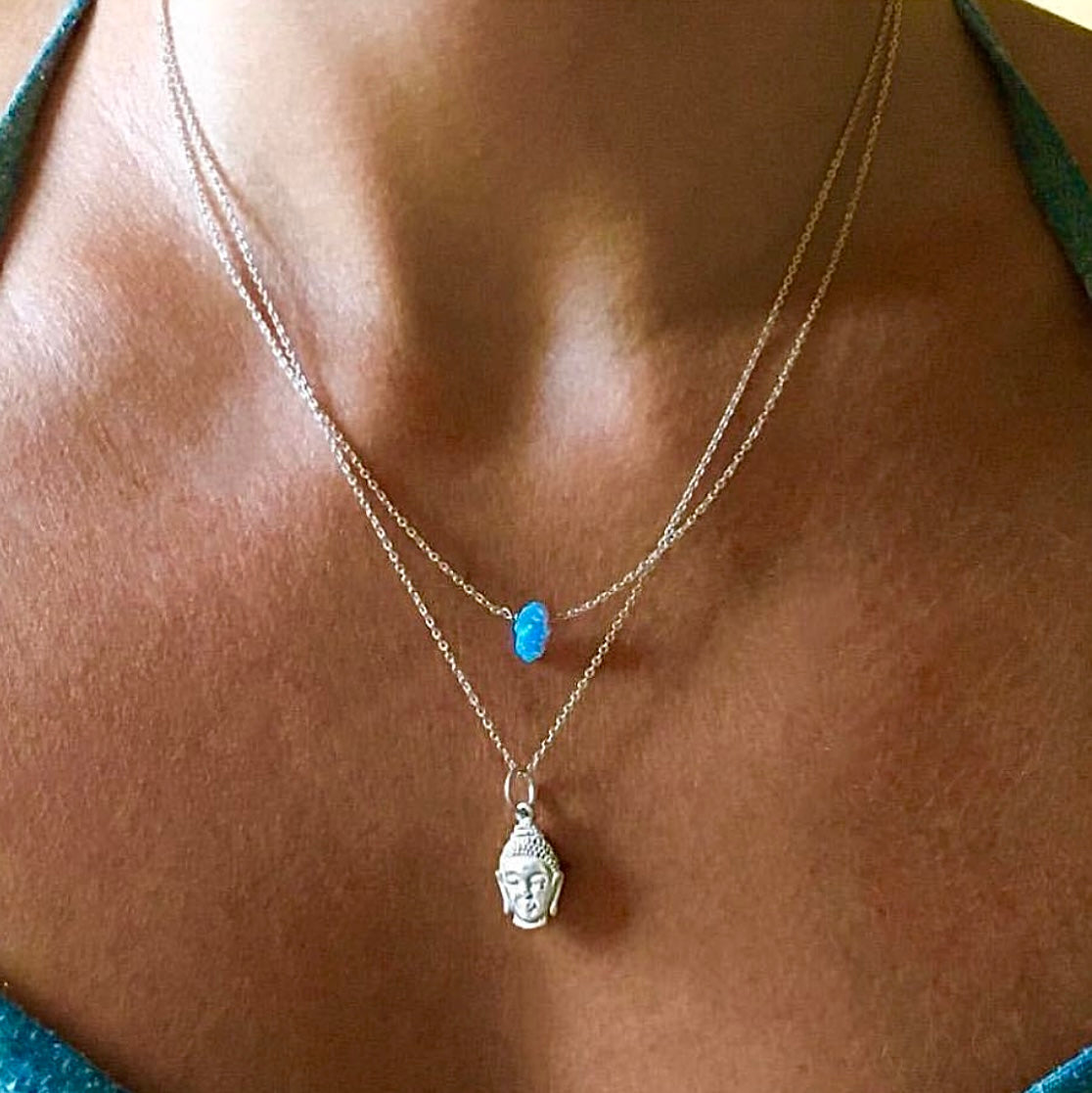 Opal Hamsa Necklace