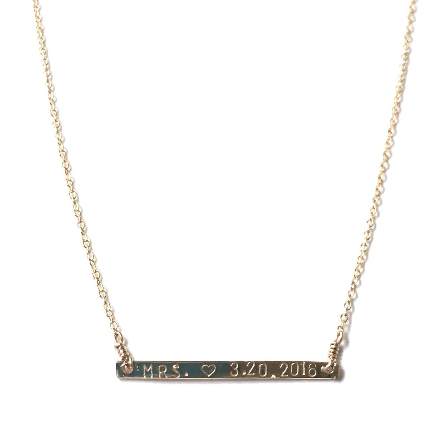 Personalized Thin Bar Necklace