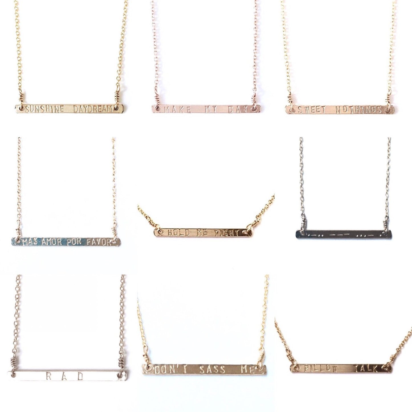 Personalized Thin Bar Necklace