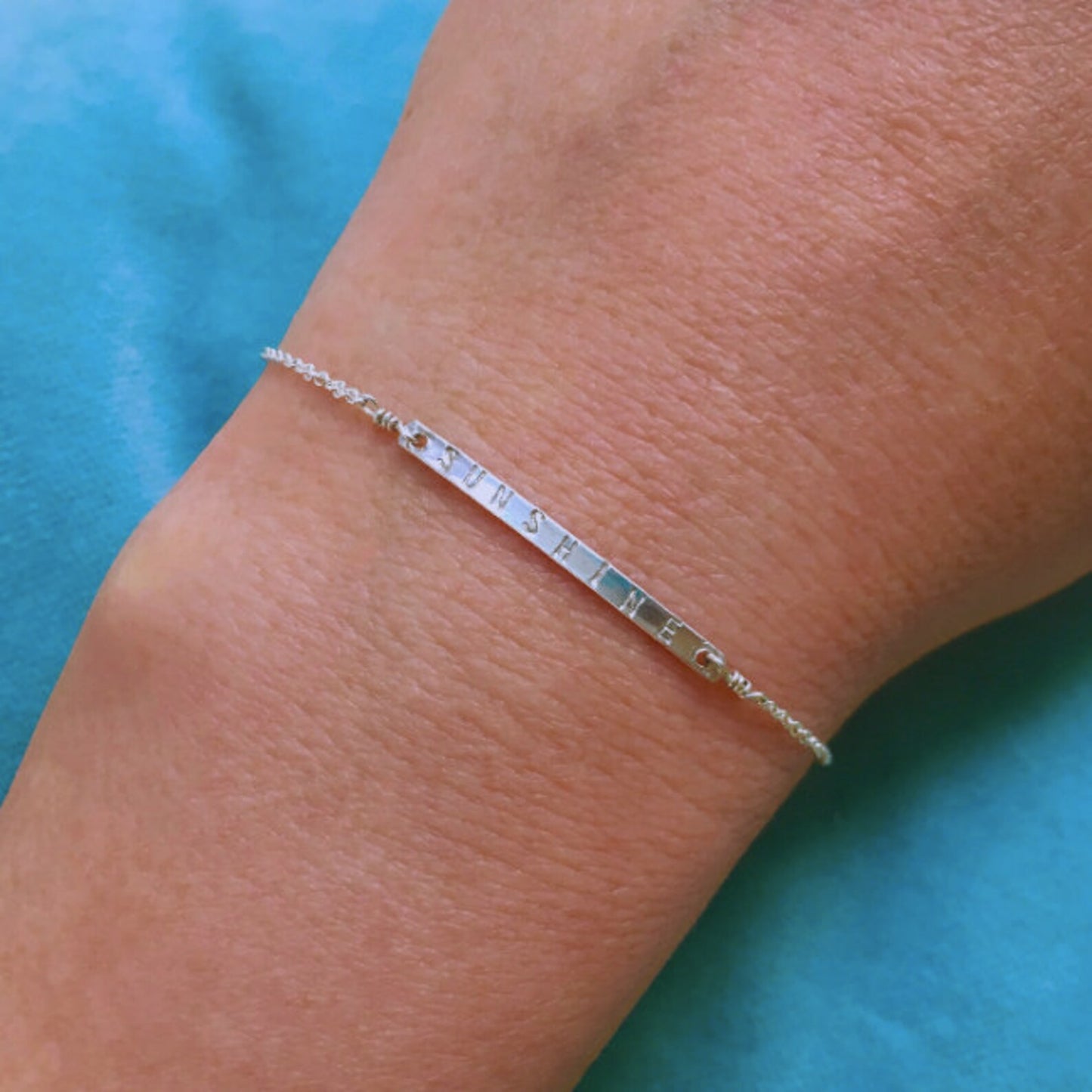 Personalized Thin Bar Bracelet